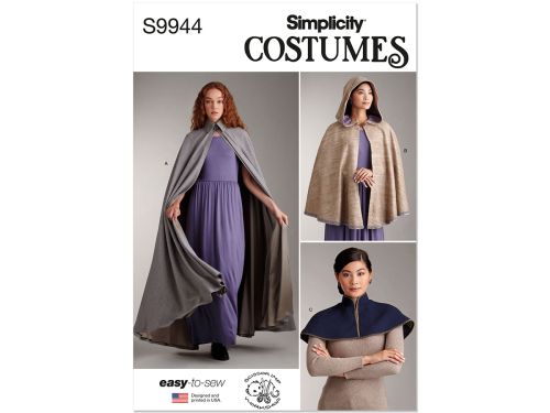 Great value Simplicity Pattern S9944 MISSES' CAPELET AND CAPE IN TWO LENGTHS- Size A (XS-S-M-L-XL) available to order online New Zealand