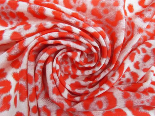 Great value Strawberry Leopard Silk Crepe De Chine #11350 available to order online New Zealand