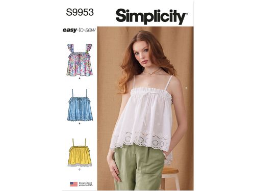 Great value Simplicity Pattern S9953 MISSES' TOPS- Size R5 (14-16-18-20-22) available to order online New Zealand