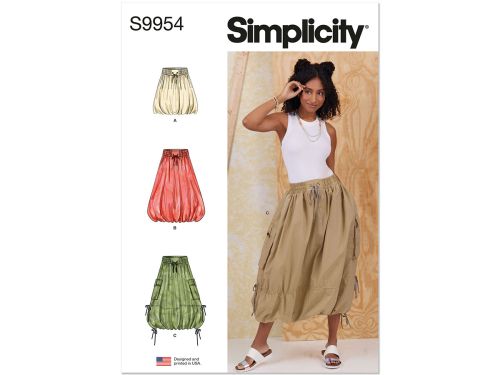 Great value Simplicity Pattern S9954 MISSES' SKIRTS- Size H5 (6-8-10-12-14) available to order online New Zealand