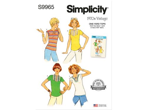 Great value Simplicity Pattern S9965 MISSES' KNIT TOPS- Size A (6-8-10-12-14-16) available to order online New Zealand