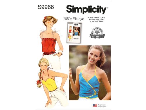 Great value Simplicity Pattern S9966 MISSES' TOPS- Size A (6-8-10-12-14-16) available to order online New Zealand