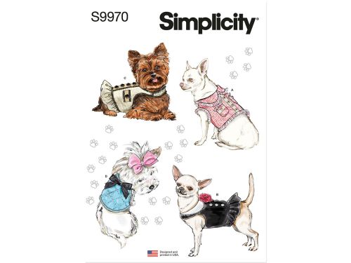 Great value Simplicity Pattern S9970 DOG COATS- Size A (XXS-XS-S-M) available to order online New Zealand