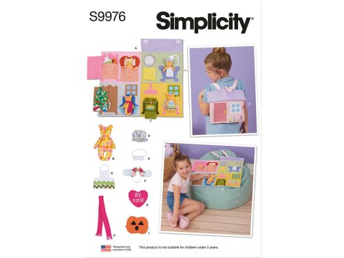 Great value Simplicity Pattern S9976 DOLL HOUSE BACKPACK WITH BEAR- Size OS (ONE SIZE) available to order online New Zealand