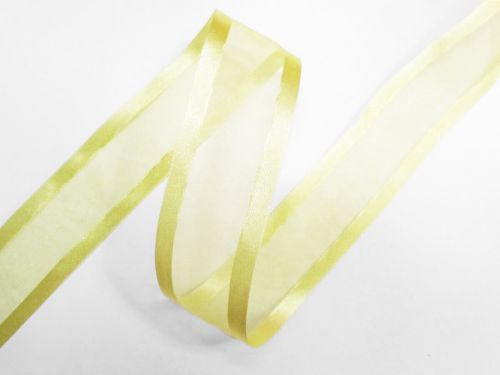 Great value 38mm Satin Edge Organza Ribbon- Lemon Yellow available to order online New Zealand