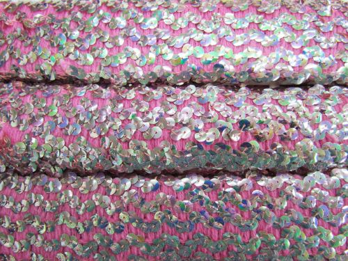 Great value 50mm Stretch Sequin Trim- Fairy Floss T537 available to order online New Zealand