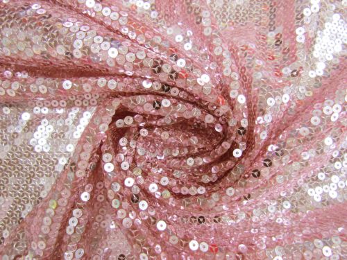 Great value Embroidered Sequins On Tulle- Pink Lemonade #11848 available to order online New Zealand