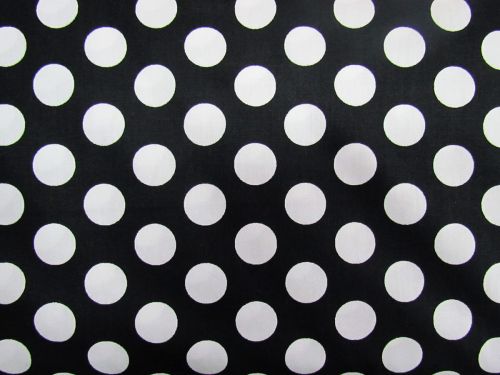 Great value Polka Dot Cotton- White On Black #PW1483 available to order online New Zealand