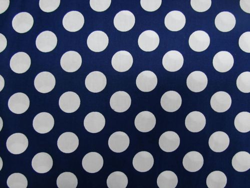 Great value Polka Dot Cotton- White On Navy #PW1484 available to order online New Zealand