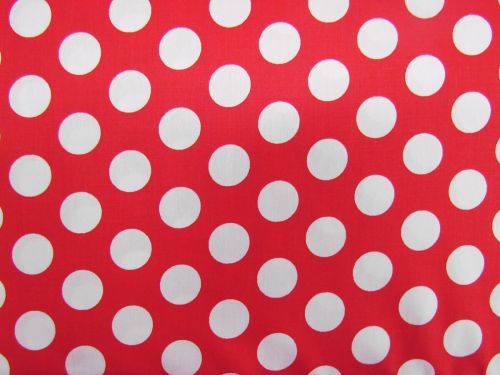 Great value Polka Dot Cotton- White On Red #PW1486 available to order online New Zealand