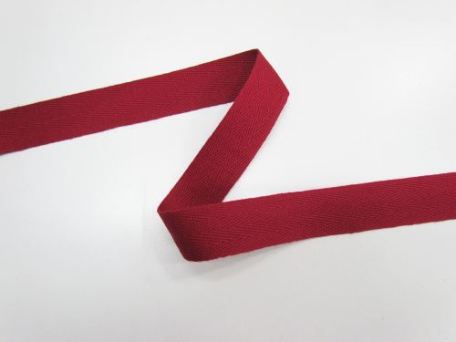 Great value 25mm Cotton Herringbone Tape- Burgundy #T610 available to order online New Zealand