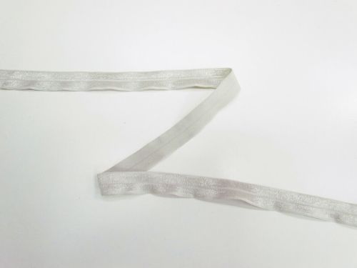 Great value 16mm Shiny Fold Over Elastic- Pale Silver #T626 available to order online New Zealand