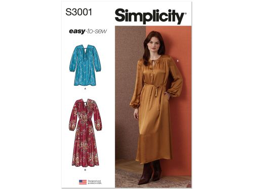 Great value Simplicity Pattern S3001 MISSES DRESS- Size K5 (8-10-12-14-16) available to order online New Zealand