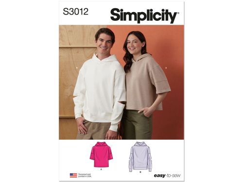 Great value Simplicity Pattern S3012 UNISEX TOP / VEST- Size A (XS-S-M-L-XL-XXL) available to order online New Zealand