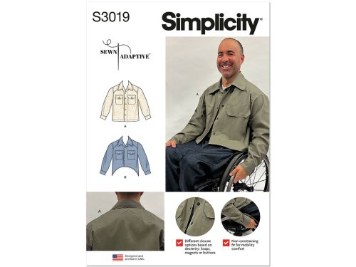 Great value Simplicity Pattern S3019 UNISEX JACKET / COAT- Size A (XS-S-M-L-XL) available to order online New Zealand
