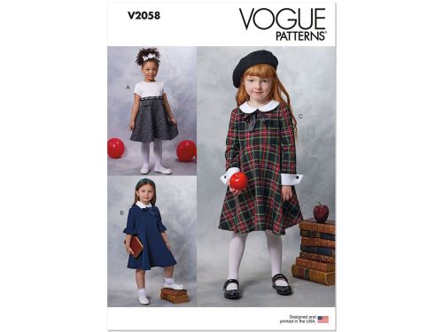 Great value Vogue Pattern V2058 CHILD DRESS- Size A (3-4-5-6-7-8) available to order online New Zealand