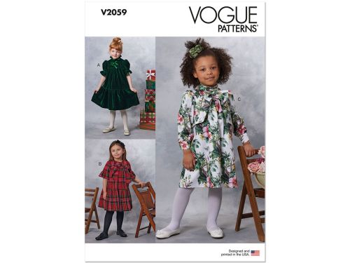Great value Vogue Pattern V2059 CHILD DRESS- Size A (3-4-5-6-7-8) available to order online New Zealand