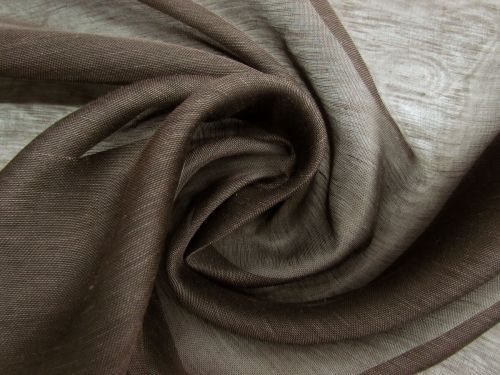 Great value Silk Linen Slub Organza- Coffee Bean Brown #12102 available to order online New Zealand