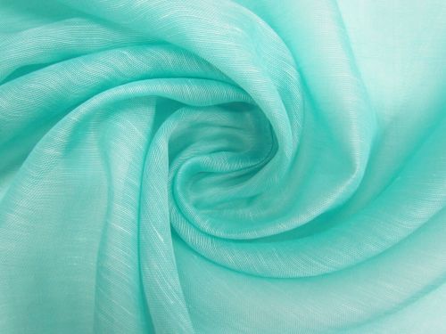 Great value Silk Linen Slub Organza- Mint Turquoise #12107 available to order online New Zealand