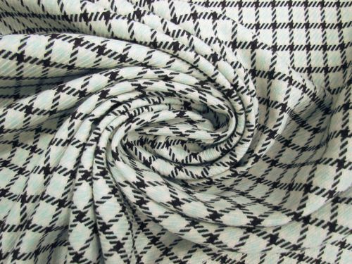 Great value Sydney Houndstooth Check Stretch Wool Coating- Mint And Navy #12198 available to order online New Zealand