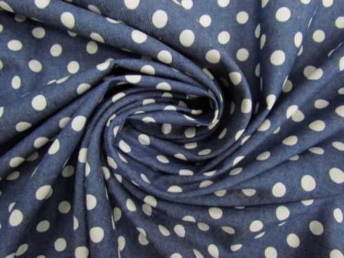 Great value Celebration Spot Cotton Chambray- Blue #12221 available to order online New Zealand