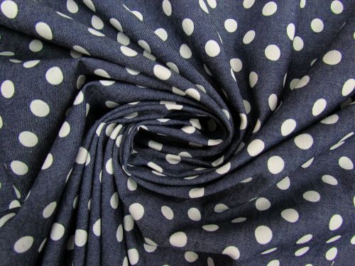 Great value Celebration Spot Cotton Chambray- Indigo #12222 available to order online New Zealand