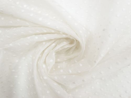 Great value Annie Embroidered Spot Silk Linen Slub Organza- Ivory #12237 available to order online New Zealand