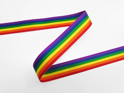 Great value 25mm Rainbow Grosgrain Ribbon #T637 available to order online New Zealand