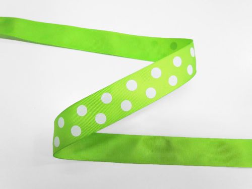 Great value 25mm Spots Ribbon- Lime #T657 available to order online New Zealand