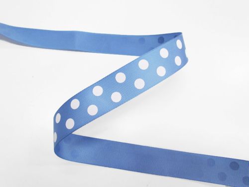 Great value 25mm Spots Ribbon- Baby Blue #T658 available to order online New Zealand