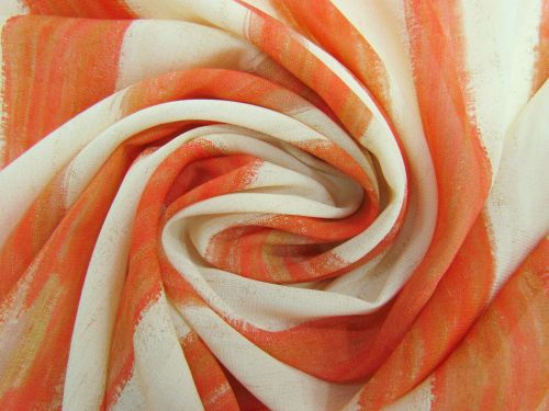 Great value Peaches And Cream Mega Stripe Stretch Silk Georgette #12525 available to order online New Zealand