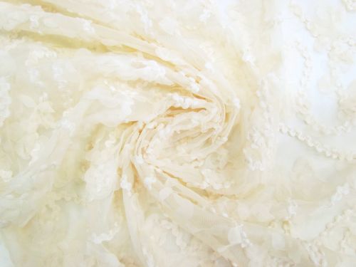 Great value Petals In The Wind Embellished Tulle- Cream #12588 available to order online New Zealand