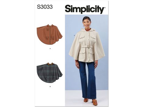 Great value Simplicity Pattern S3033 MISSES JACKET / COAT- Size A (S-M-L-XL) available to order online New Zealand