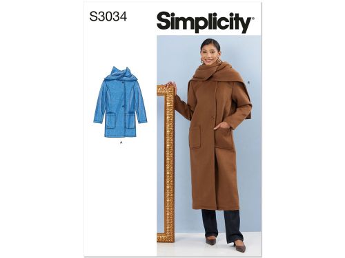 Great value Simplicity Pattern S3034 MISSES JACKET / COAT- Size H5 (6-8-10-12-14) available to order online New Zealand