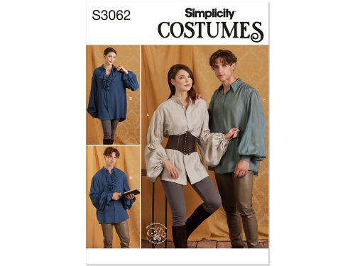 Great value Simplicity Pattern S3062 UNISEX COSTUME- Size A (XS-S-M-L-XL-XXL) available to order online New Zealand