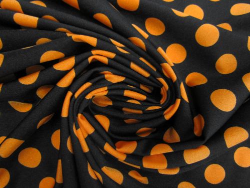 Great value Polka Party Shiny Spandex- Orange Fizz #12783 available to order online New Zealand