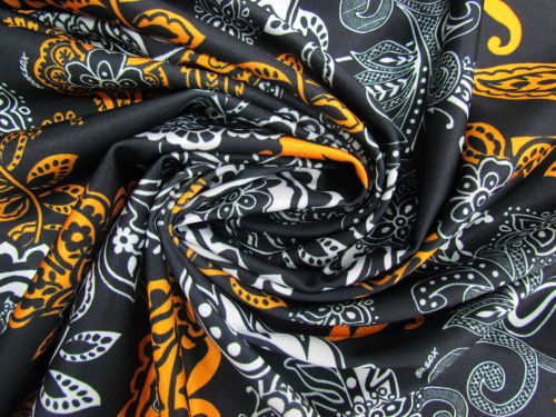 Great value Orange Tree Paisley Shiny Spandex #12787 available to order online New Zealand