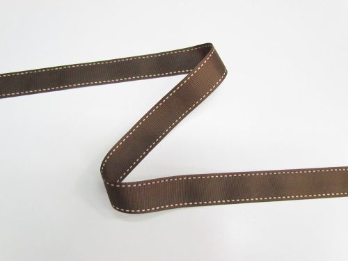 Great value 22mm Stitch Grosgrain Ribbon- Brown / Latte #T737 available to order online New Zealand