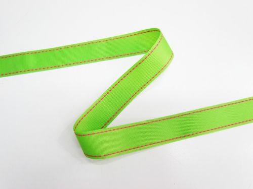 Great value 22mm Stitch Grosgrain Ribbon- Lime / Fuchsia #T740 available to order online New Zealand