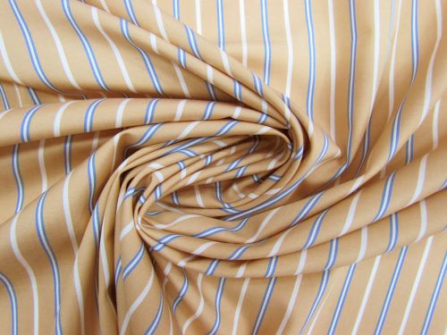 Great value Toffee Stripe Cotton Shirting #12987 available to order online New Zealand