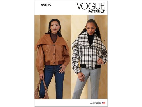 Great value Vogue Pattern V2072 MISSES JACKET- Size A (XS-S-M-L-XL-XXL) available to order online New Zealand