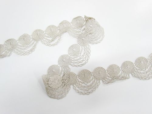 Great value 55mm Metallic Evening Lace Trim- Antique Silver- BEL002 available to order online New Zealand