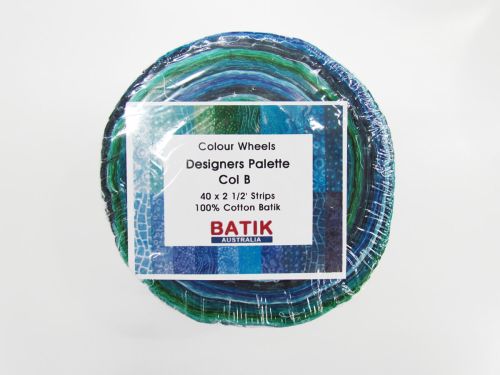 Great value Batik- Colour Wheels Jelly Roll- Designers Palette- Col.B available to order online New Zealand