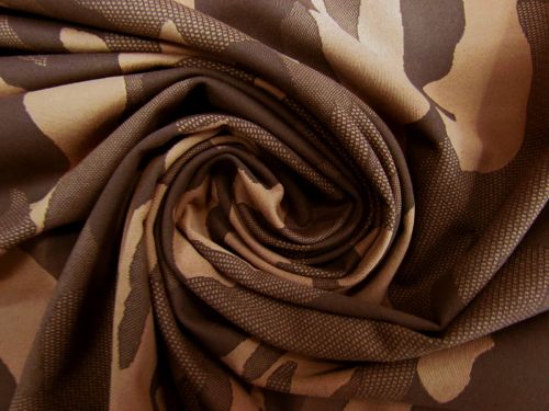 Great value Cadet Camouflage Tactel® Nylon Jacquard Spandex- Chocolate #13058 available to order online New Zealand