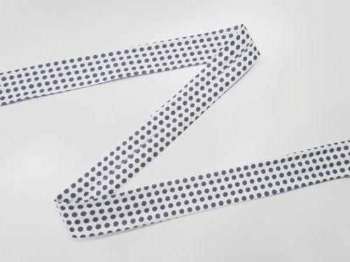 Great value 25mm Cotton Bias Binding- 1/8 Dot- Barramundi Grey- DVBB2966 available to order online New Zealand