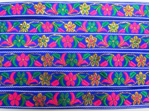 Great value 23mm Metallic Daisy Chain Ribbon- Electric Blue #T811 available to order online New Zealand