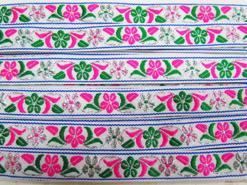 Great value 23mm Metallic Daisy Chain Ribbon- Glowing White #T812 available to order online New Zealand