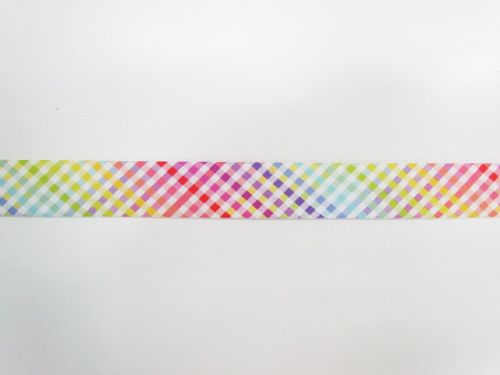 Great value 25mm Cotton Bias Binding- 1/8 Check- White Rainbow- DVBB3049 available to order online New Zealand
