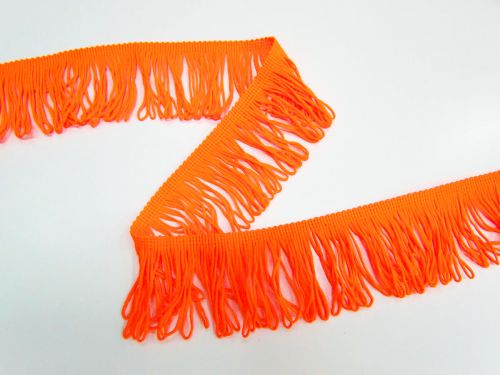 Great value 65mm Looped Fringe Trim- Neon Orange #T834 available to order online New Zealand
