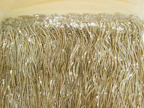 Great value 190mm Shimmy Sequin Fringe Trim- Gold #T837 available to order online New Zealand